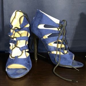 Michael Antonio blue laced heels